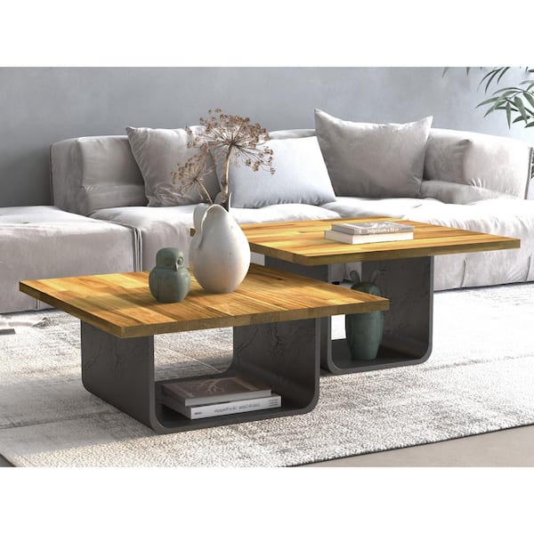 2.3 ft. L x 28 in. D, Acacia Butcher Block Table Top Countertop in Light Oak with Square Edge (Pack of 3)