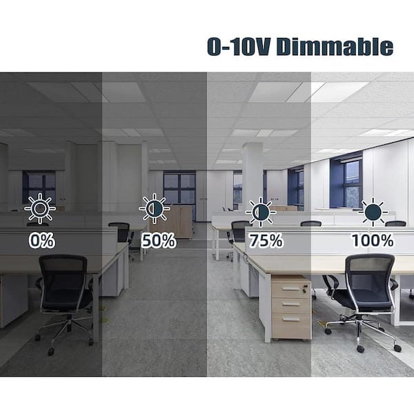 2 ft. x 4 ft. 40-Watt LED Flat Panel Ceiling Light (4-Pack)