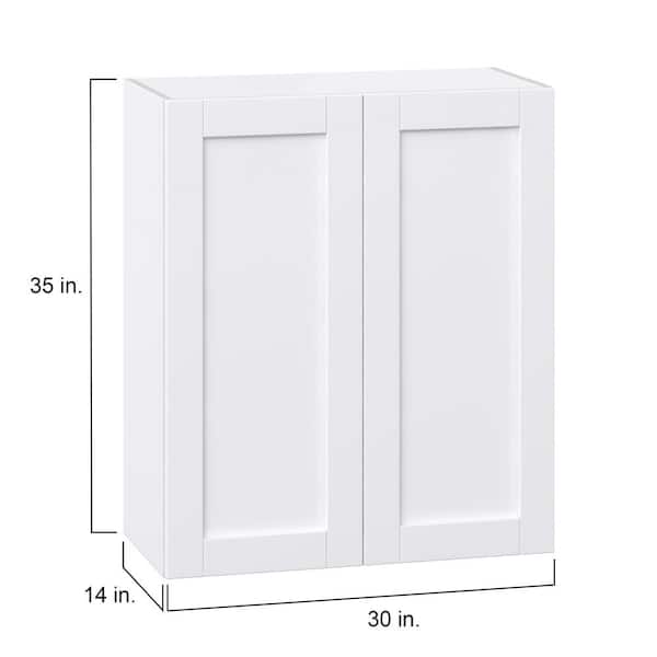 Mancos Glacier White Shaker Assembled Wall Kitchen Cabinet (30 in. W x 35 in. H x 14 in. D)