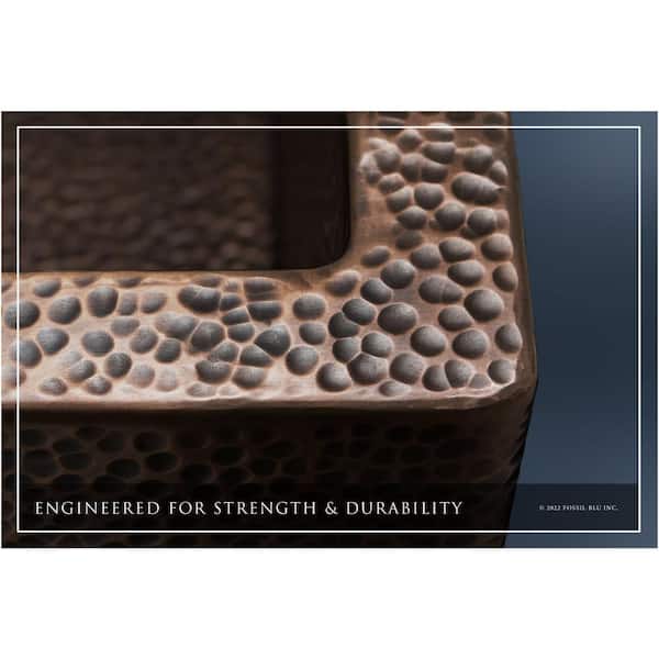 Luxury Dark Patina 12-Gauge Copper 33 in. Single Bowl Farmhouse Apron Kitchen Sink with Accs and Flat Front