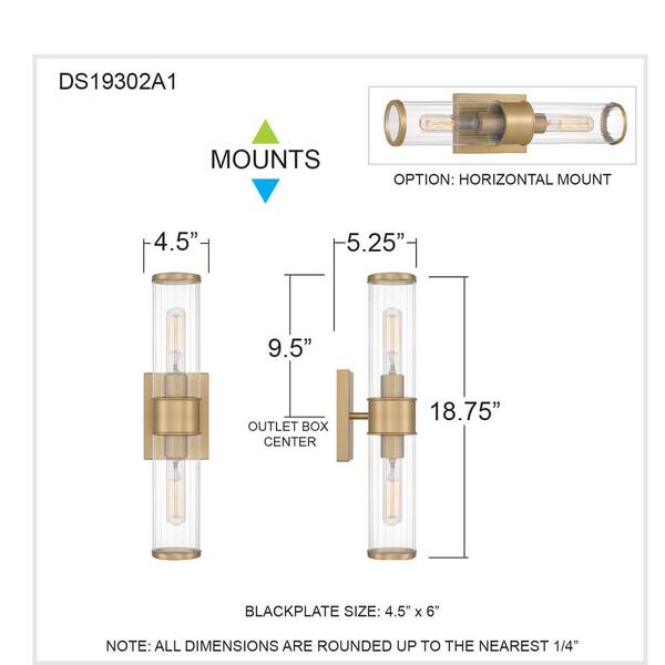 Bryony 2-Light Aged Brass Sconce