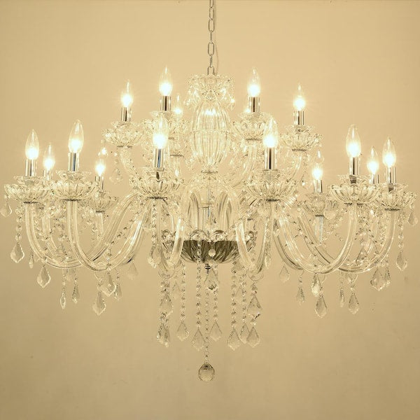 Atlanta 18-Light Clear Candle Style Classic/Traditional Chandelier with Crystal Accents