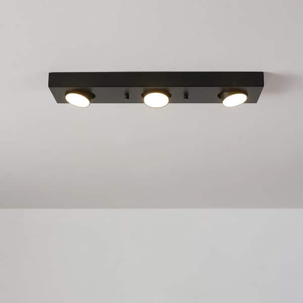 Bleecker 1.6 ft. 3-Light Matte Black Integrated LED Fixed Track Lighting Kit