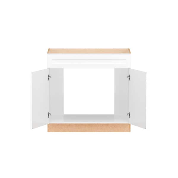 Designer Series Melvern Assembled 36x34.5x23.75 in. Accessible ADA Sink Base Kitchen Cabinet in White