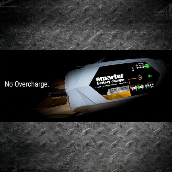 12V/24V 7 Amp Smart Automotive Battery Charger, Maintainer, Repairer, Tester with Advanced Desulphation Process