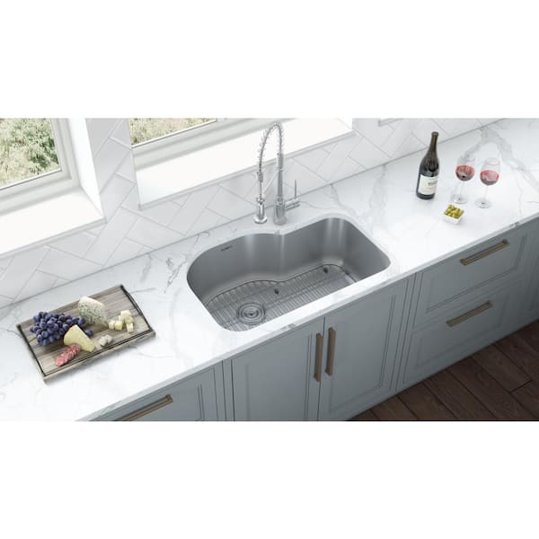 Undermount Stainless Steel 32 in. 16-Gauge Single Bowl Kitchen Sink