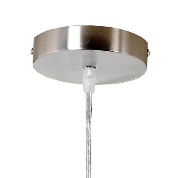 1-Light Oval Nickel Hand Blown Blue Glass Shade Pendant (Pack of 3)