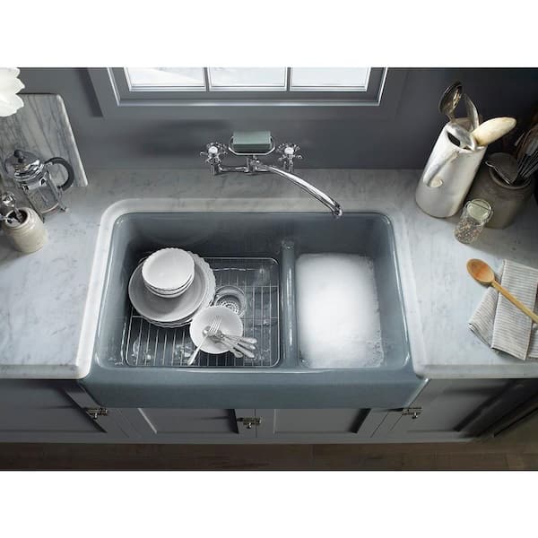 Whitehaven Farmhouse Apron Front Self-Trimming Cast Iron 36 in. Single Bowl Kitchen Sink in White