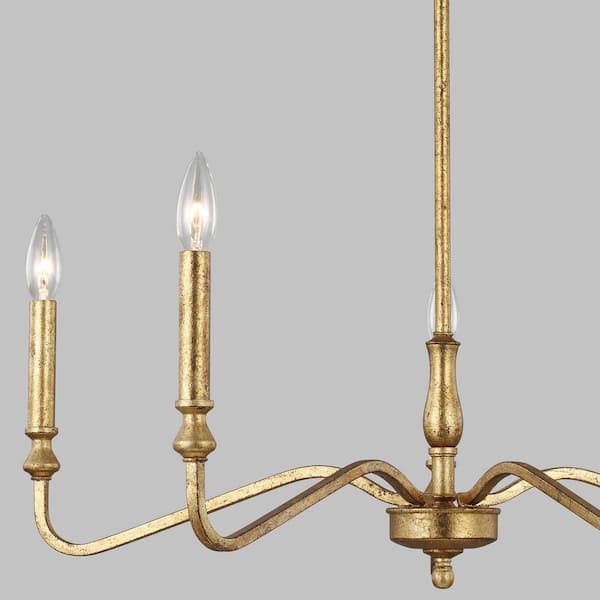 Lanne 5-Light Antique Gild Classic Traditional Hanging Candlestick Chandelier