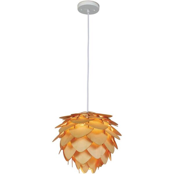Kaliko 60-Watt 1-Light Kula Wood Kula Wood Pendant