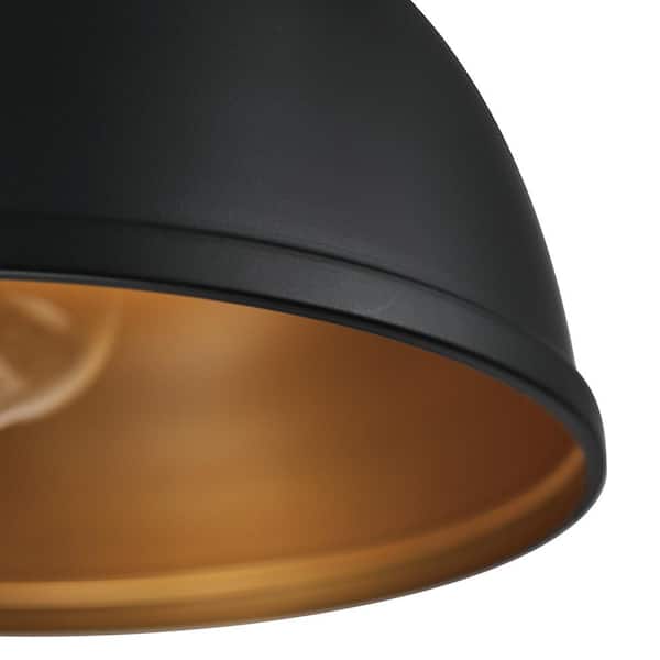 Tallulah 10 in. 1-Light Matte Black Semi-Flush Mount