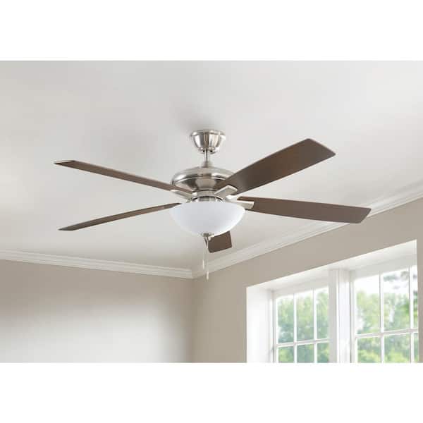 Abbeywood 60 in. LED Brushed Nickel Ceiling Fan With Light Kit