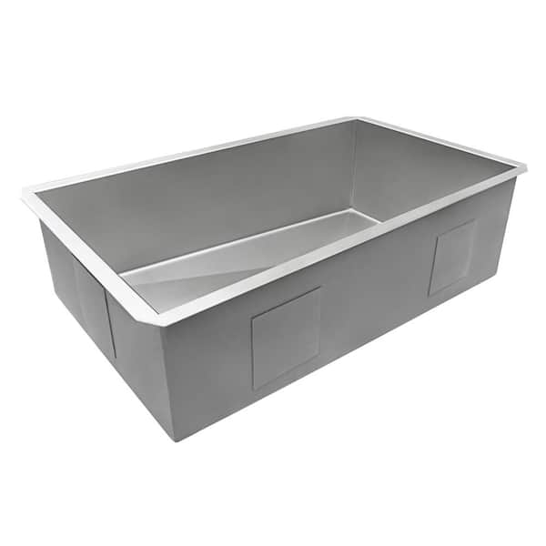 Slope Bottom Offset Drain 16-Gauge Stainless Steel 30 in. Single Bowl Undermount Kitchen Sink