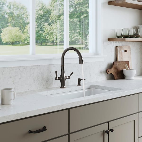 Pannier Two-Handle Pull Down Sprayer Kitchen Faucet in Oil-Rubbed Bronze