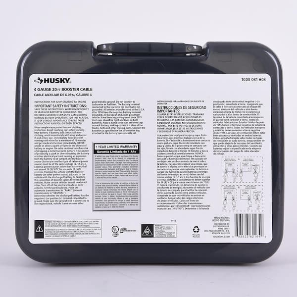 20 ft. 4-Gauge UL Booster Cable