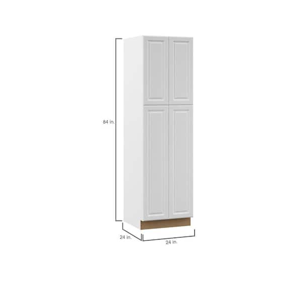 Designer Series Elgin Assembled 24x84x23.75 in. Pantry Kitchen Cabinet in White