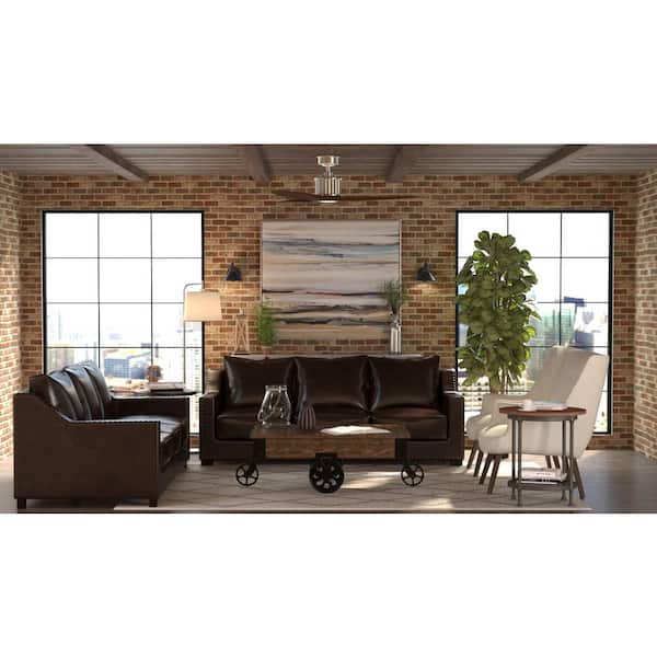 Reagan 52 in. LED Indoor Brushed Nickel Ceiling Fan with Light Kit and Remote Control