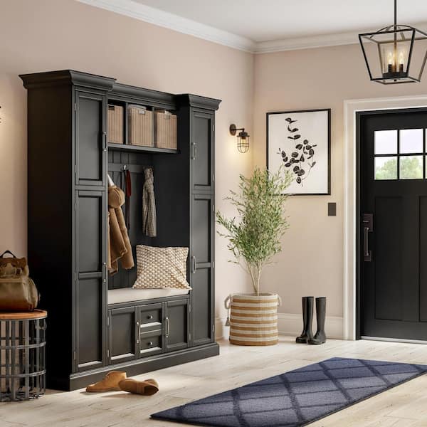 Mercer 12 in. 3-Light Matte Black Semi-Flush Mount