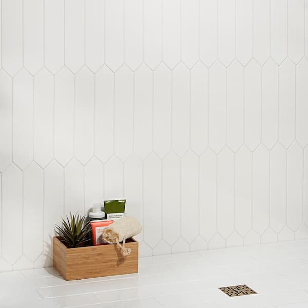 Axis 2.6 in. x 13 in. White Polished Picket Ceramic Wall Tile (12.26 sq. ft. / case)