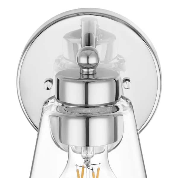 Eastburn 1-Light Polished Chrome Wall Sconce with Clear Glass Shade