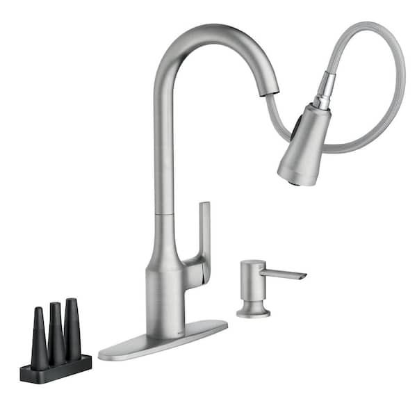 Milton Single-Handle Pull-Down Sprayer Kitchen Faucet with Reflex and Power Clean Attachments in Spot Resist Stainless