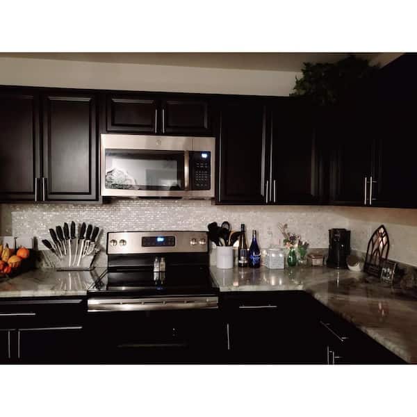 11.7 in. x 11.5 in. Mother of Pearl Backsplash Mosaic Subway Tile in Natural White (10-Pack)