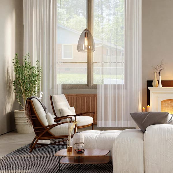 Transitional Kitchen Island Pendant Light 1-Light Modern Plating Brass Bell Pendant Light with Smoked Clear Glass Shade