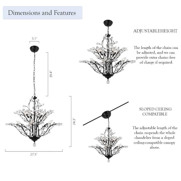 Chicago 8-Light Unique Traditional Chandelier with Crystal Accents