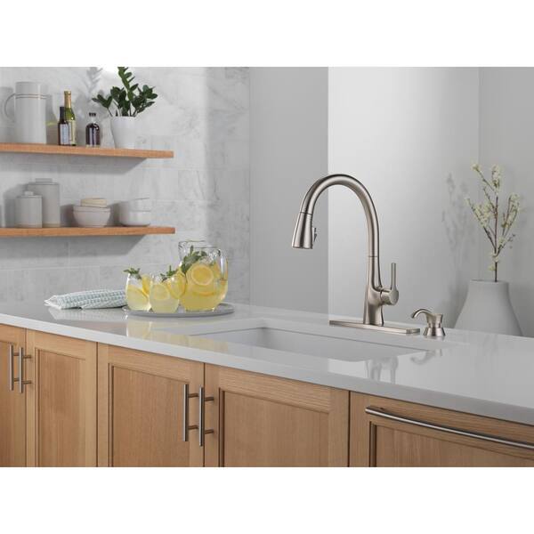 Bacuri Single Handle Pull-Down Sprayer Kitchen Faucet with Shield Spray and Soap Dispenser in Spotshield Stainless