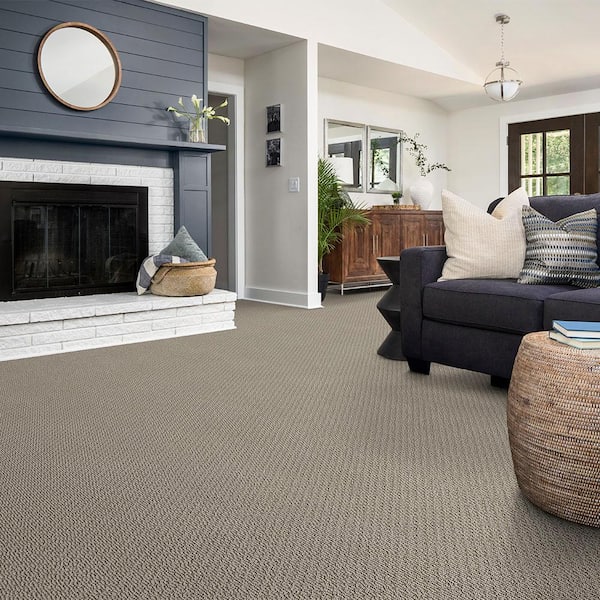 Lightbourne - Clouded - Beige 39.3 oz. Nylon Loop Installed Carpet
