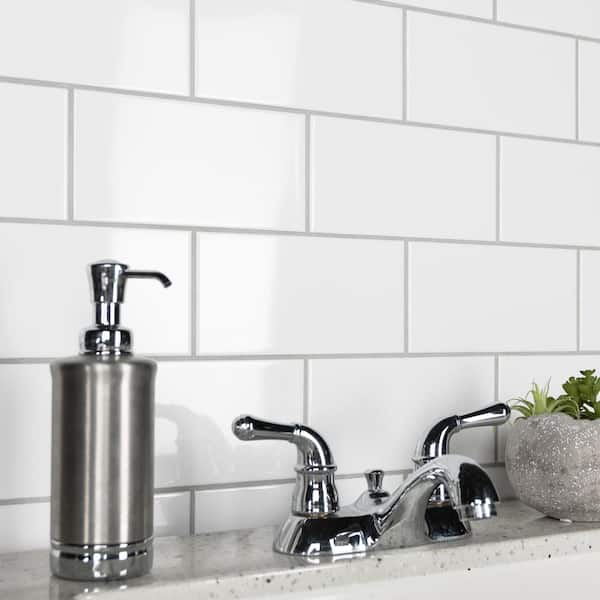 Projectos Urban Glossy White 3-7/8 in. x 7-3/4 in. Ceramic Wall Tile (10.5 sq. ft./Case)