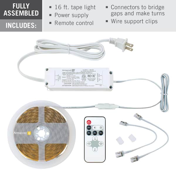 RibbonFlex 16 ft. (5M) Home Continuous (COB) LED Tape Light Kit with Remote