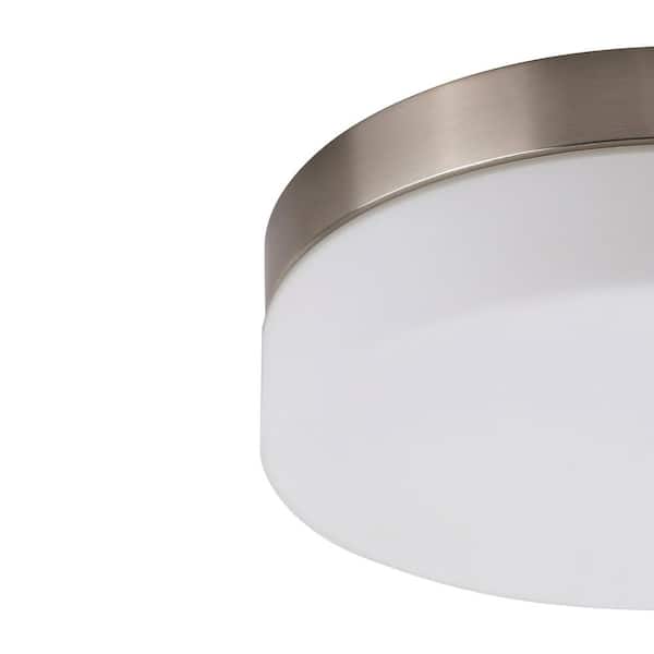 11.25 in. 1-Light Brushed Nickel LED Flush Mount