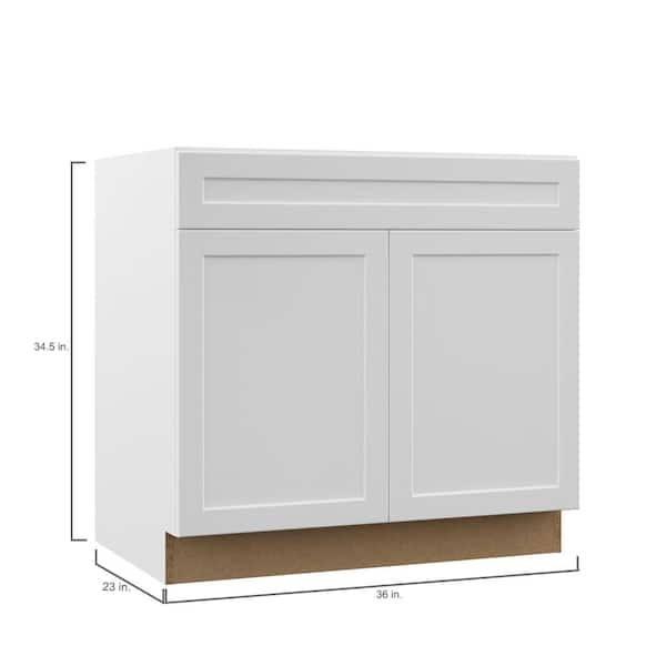 Designer Series Melvern Assembled 36x34.5x23.75 in. Accessible ADA Sink Base Kitchen Cabinet in White