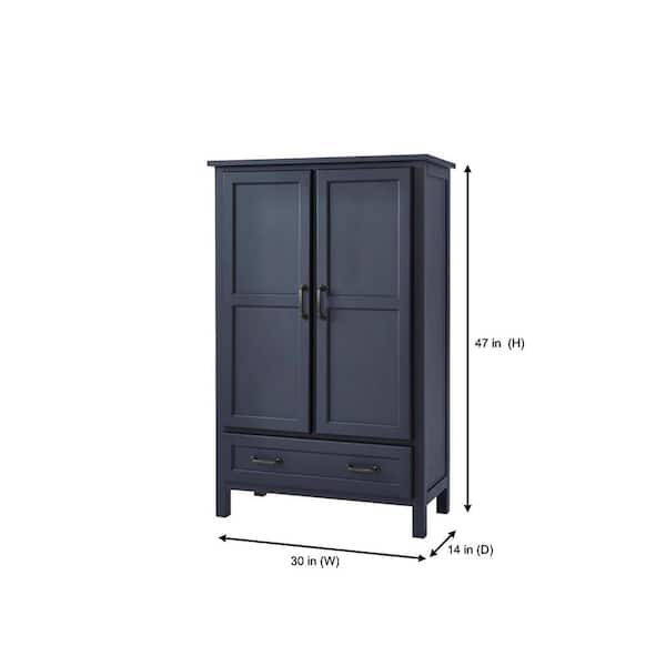 Midnight Blue Wood Kitchen Pantry (30 in. W x 47 in. H)