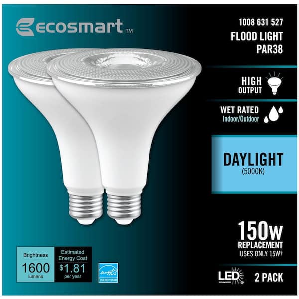 150-Watt Equivalent PAR38 Spot Light Energy Star Dimmable CEC LED Light Bulb Daylight (2-Pack)