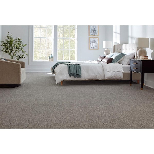 Still in Love II Merry Grey 54 oz. Blend Texture Installed Carpet