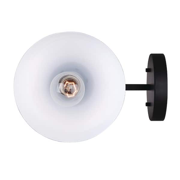 Arlo 12 in. 1-Light Matte Black Sconce with Metal Shade