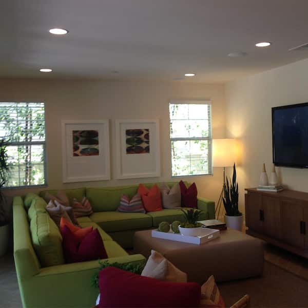 5/6 in. Integrated LED White Retrofit Recessed Light Trim Dimmable CEC Downlight Soft White 2700K, 6-Pack