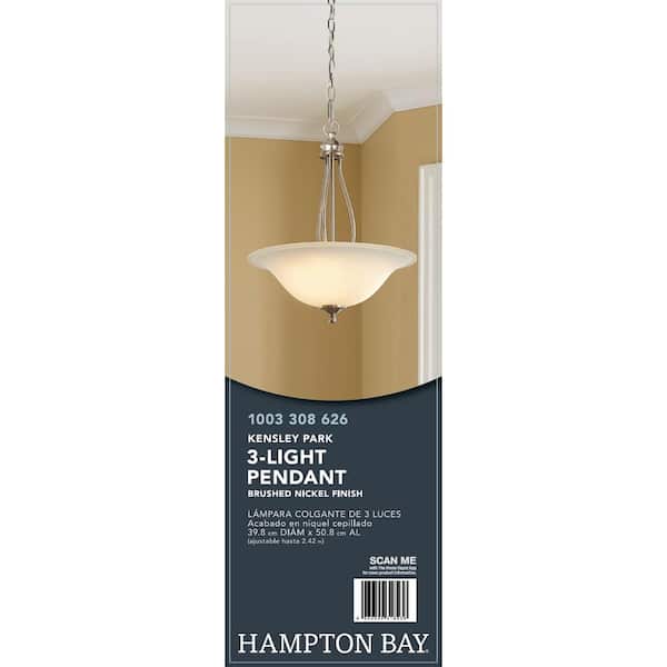 Kensley Park 3-Light Brushed Nickel Pendant