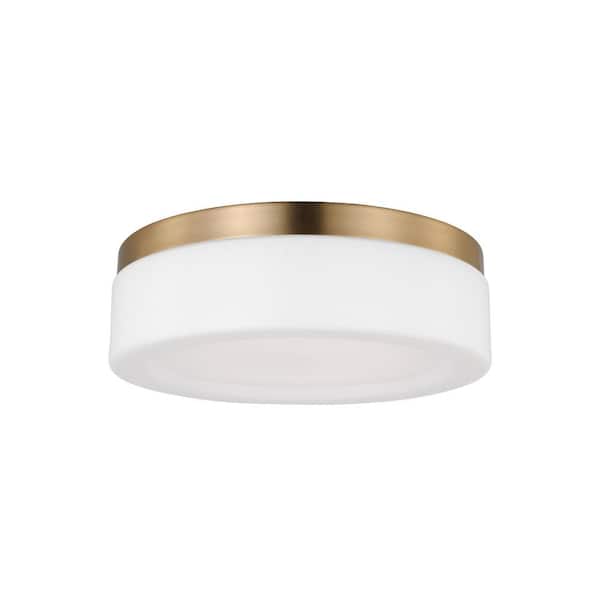 Rhett 12 in. Satin Brass LED Flush Mount