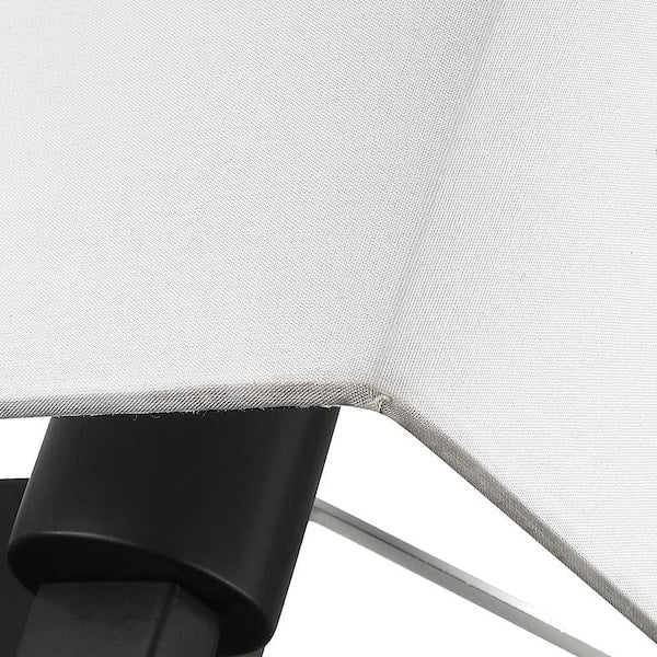 Celina 13 in. 2-Light Black Wall Sconce Light With White Fabric Shade