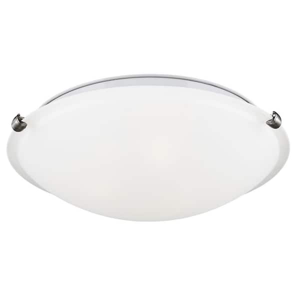 Clip Ceiling Flush Mount Collection 28-Watt Brushed Nickel Integrated LED Flush Mount
