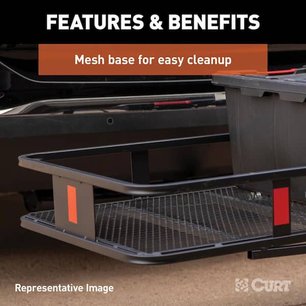 500 lb. Capacity 60 in. x 24 in. Black Steel Basket Hitch Cargo Carrier (Fixed 2 in. Shank)