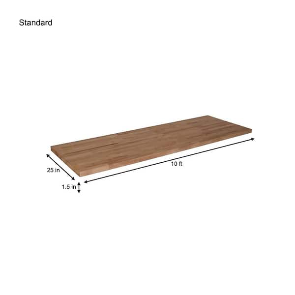5 ft. L x 30 in. D Unfinished Birch Solid Wood Butcher Block Desktop Countertop With Eased Edge
