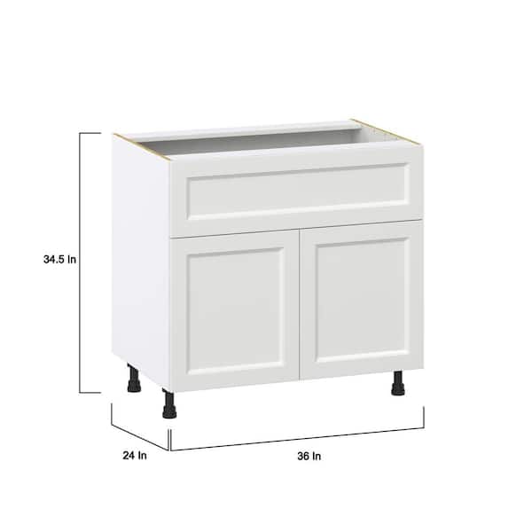 Alton 36 in. W x 24 in. D x 34.5 in. H Painted White Shaker Assembled Base Kitchen Cabinet with a 10 in. Drawer