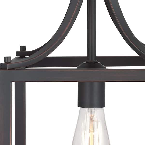 Boswell Quarter 9-1/2 in. 1-Light Distressed Black Farmhouse Mini-Pendant Kitchen Light