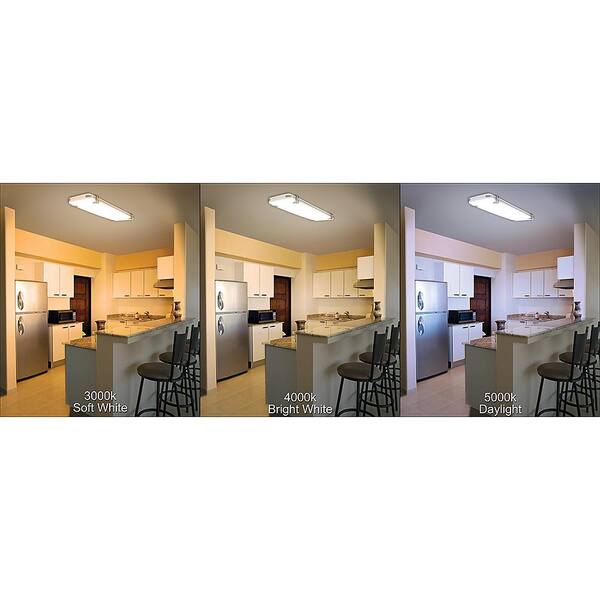 Mission Industrial 48 in. x 15 in. Brushed Nickel Adjustable CCT LED Flush Mount Ceiling Light 5500 Lumens Dimmable