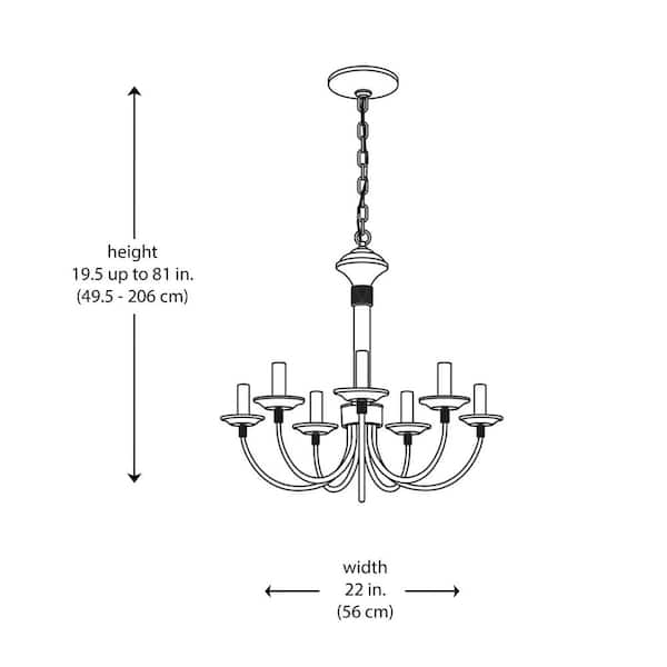 7-Light Oil Rubbed Bronze Candle Chandelier Light Fixture