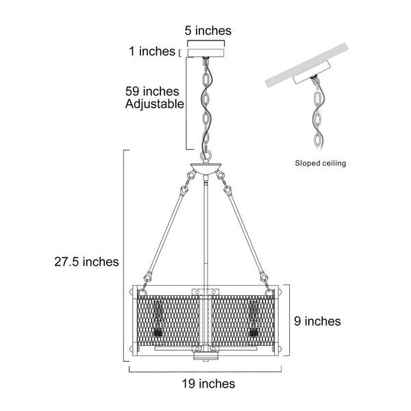 Wood Drum Chandelier 5-Light Brown Candle Black Rustic Farmhouse Chandelier Pendant Dining Room Industrial Chandelier